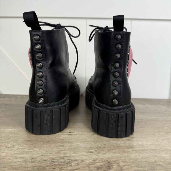 La Moda Dolls Kill Cross your Heart Chunky Creeper Ankle Boots Platform Size 9 - Picture 3 of 10